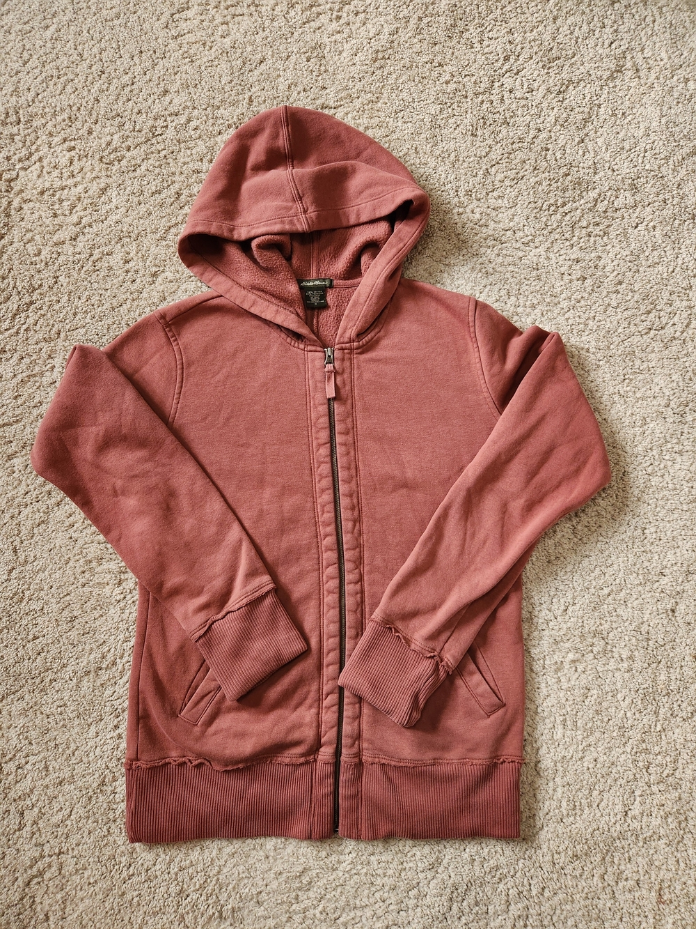 Womens Eddie Bauer Vintage Dusty Rose Zip-Up Hoodie